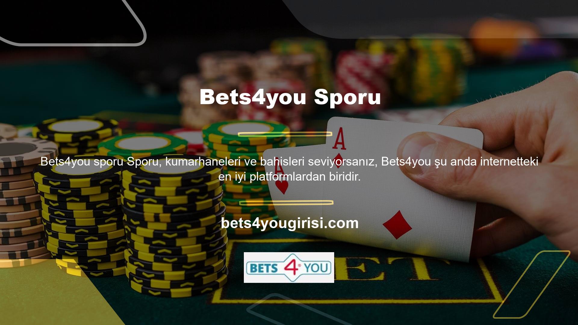 Bets4you, spor, slot, oyunlar ve diğer birçok özellik dahil olmak üzere çok çeşitli kumar seçenekleri sunar